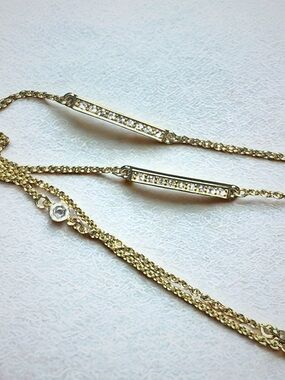 Kate Spade Gold‑Tone Crystal Station Long Necklace – Excellent Condition